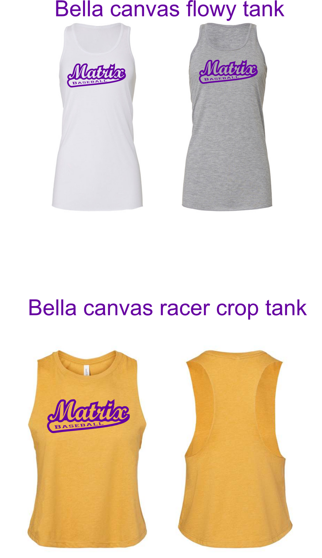 MATRIX BASEBALL FANWEAR 2025 CANVAS TANK TOPS