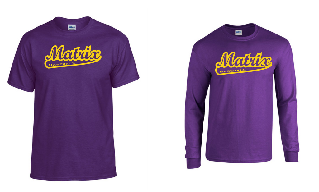 MATRIX BASEBALL FANWEAR 2025 PURPLE COTTON LOGO 1