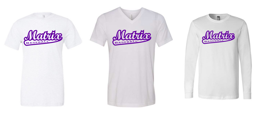 MATRIX BASEBALL FANWEAR 2025 BELLA CANVAS LOGO 1